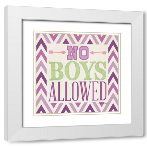 Playroom No Boys II White Modern Wood Framed Art Print with Double Matting by Marrott, Stephanie