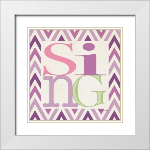 Playroom Sing II White Modern Wood Framed Art Print with Double Matting by Marrott, Stephanie