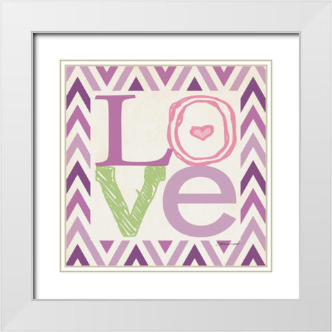 Playroom Love II White Modern Wood Framed Art Print with Double Matting by Marrott, Stephanie