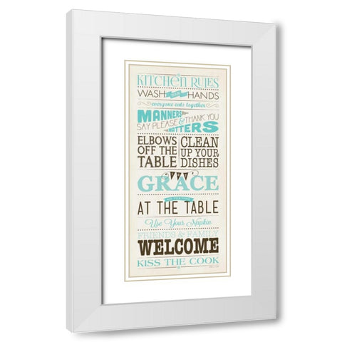 Kitchen Rules I White Modern Wood Framed Art Print with Double Matting by Marrott, Stephanie
