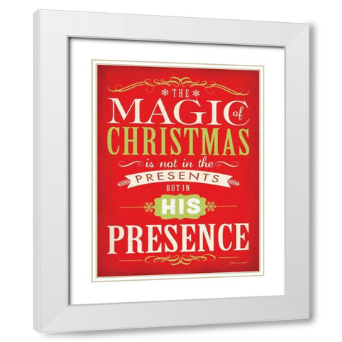 Presence II White Modern Wood Framed Art Print with Double Matting by Marrott, Stephanie
