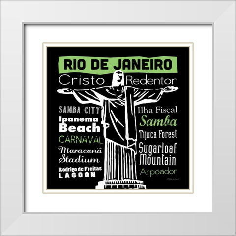 Rio White Modern Wood Framed Art Print with Double Matting by Marrott, Stephanie