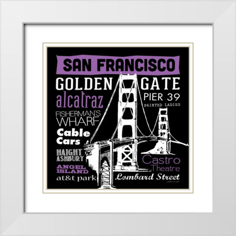San Francisco White Modern Wood Framed Art Print with Double Matting by Marrott, Stephanie