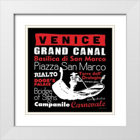 Venice White Modern Wood Framed Art Print with Double Matting by Marrott, Stephanie