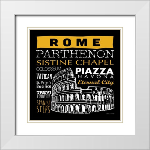 Rome White Modern Wood Framed Art Print with Double Matting by Marrott, Stephanie