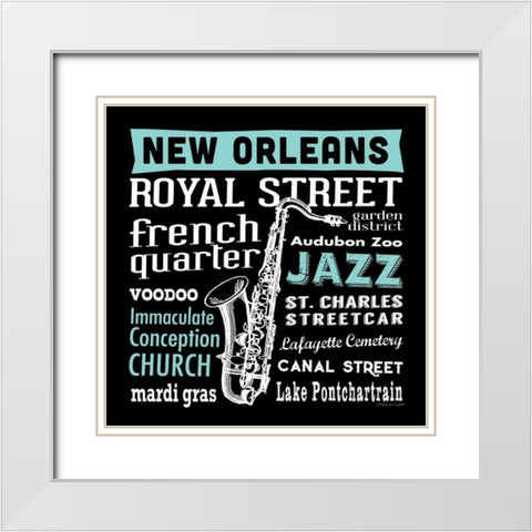 New Orleans White Modern Wood Framed Art Print with Double Matting by Marrott, Stephanie