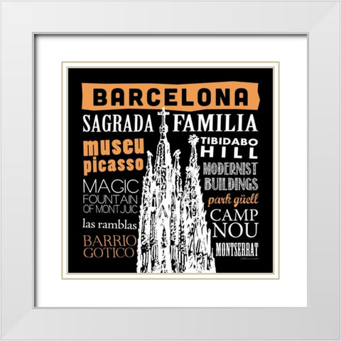 Barcelona White Modern Wood Framed Art Print with Double Matting by Marrott, Stephanie