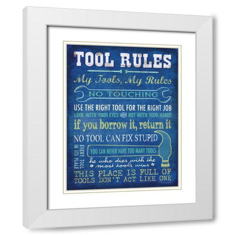 Tool Rules White Modern Wood Framed Art Print with Double Matting by Marrott, Stephanie