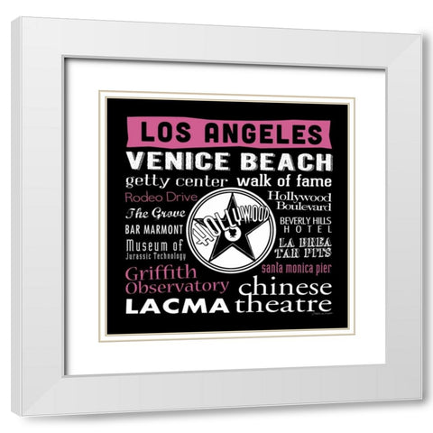 Los Angeles White Modern Wood Framed Art Print with Double Matting by Marrott, Stephanie