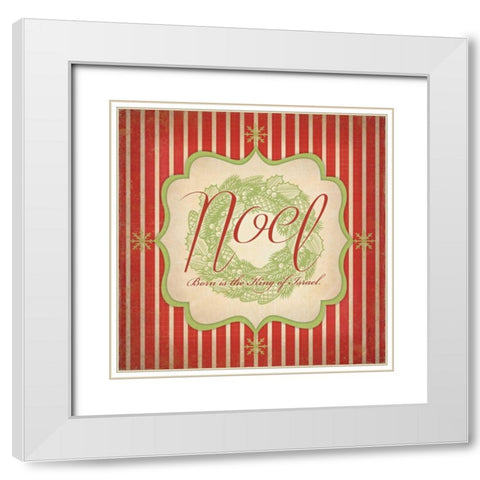 Noel  White Modern Wood Framed Art Print with Double Matting by Marrott, Stephanie