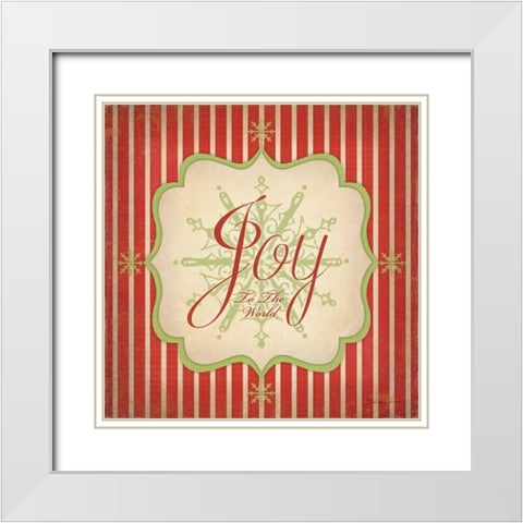 Christmas Joy White Modern Wood Framed Art Print with Double Matting by Marrott, Stephanie