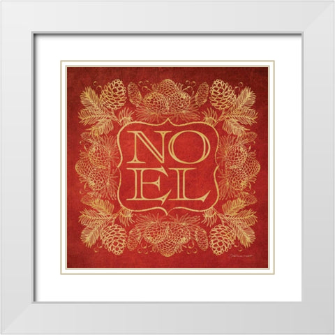 Noel White Modern Wood Framed Art Print with Double Matting by Marrott, Stephanie