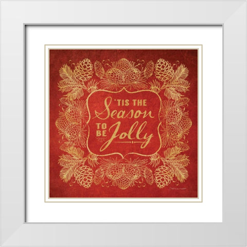 Tis the Season White Modern Wood Framed Art Print with Double Matting by Marrott, Stephanie