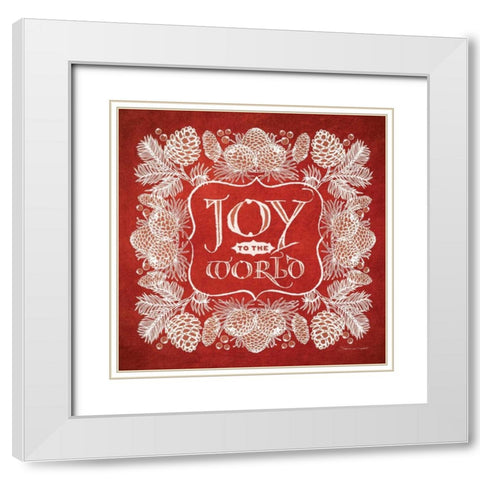 Christmas Red White Modern Wood Framed Art Print with Double Matting by Marrott, Stephanie