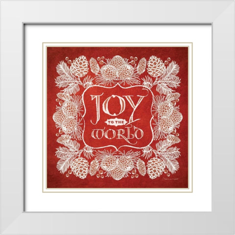 Christmas Red White Modern Wood Framed Art Print with Double Matting by Marrott, Stephanie