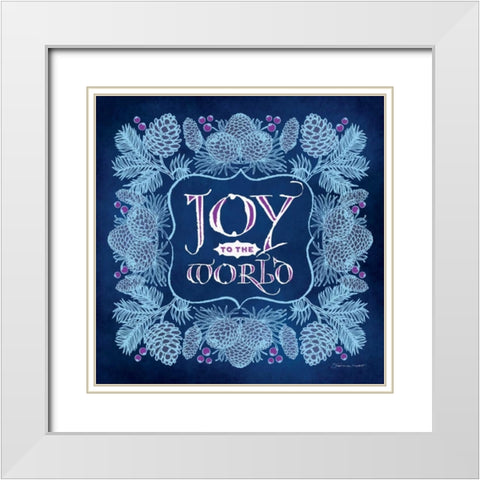 Joy Til the World White Modern Wood Framed Art Print with Double Matting by Marrott, Stephanie