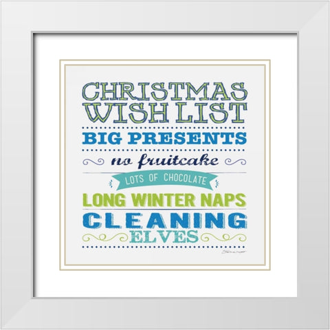 Wish List B White Modern Wood Framed Art Print with Double Matting by Marrott, Stephanie