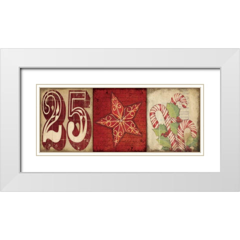 Holiday 3 Patch II White Modern Wood Framed Art Print with Double Matting by Marrott, Stephanie