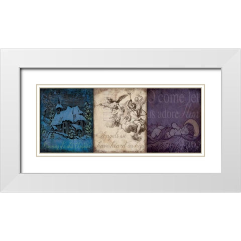 Holiday 3 Patch IV White Modern Wood Framed Art Print with Double Matting by Marrott, Stephanie
