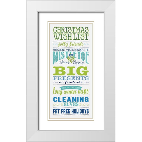 Wish List White Modern Wood Framed Art Print with Double Matting by Marrott, Stephanie