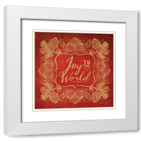 Joy to the World White Modern Wood Framed Art Print with Double Matting by Marrott, Stephanie