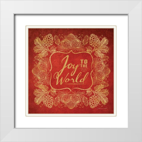 Joy to the World White Modern Wood Framed Art Print with Double Matting by Marrott, Stephanie