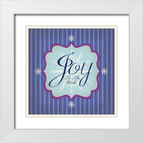 Joy White Modern Wood Framed Art Print with Double Matting by Marrott, Stephanie