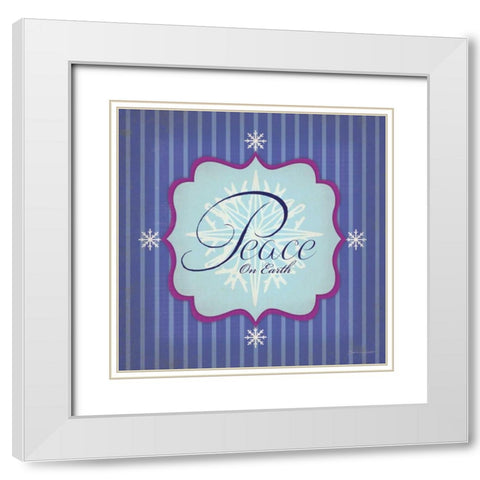 Peace White Modern Wood Framed Art Print with Double Matting by Marrott, Stephanie
