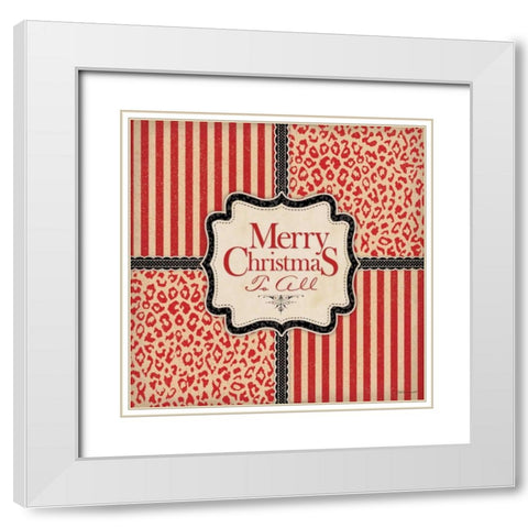 Merry Christmas II White Modern Wood Framed Art Print with Double Matting by Marrott, Stephanie