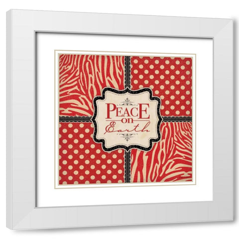 Peace on Earth White Modern Wood Framed Art Print with Double Matting by Marrott, Stephanie