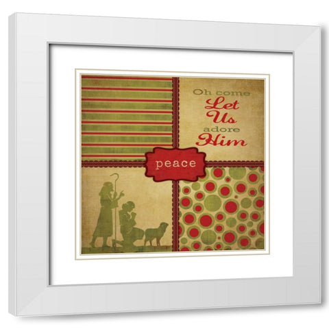 Adore Him White Modern Wood Framed Art Print with Double Matting by Marrott, Stephanie