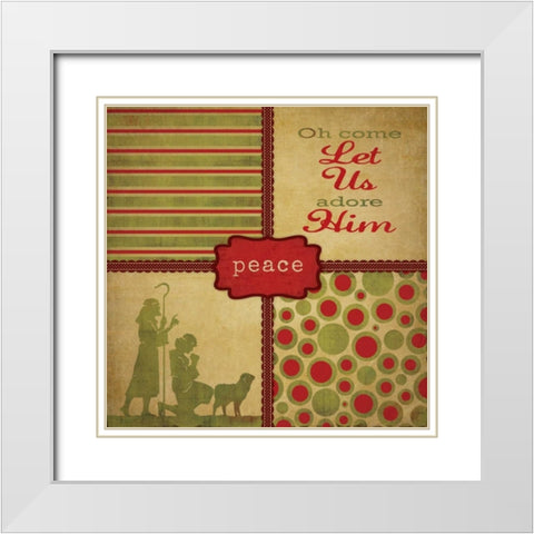 Adore Him White Modern Wood Framed Art Print with Double Matting by Marrott, Stephanie
