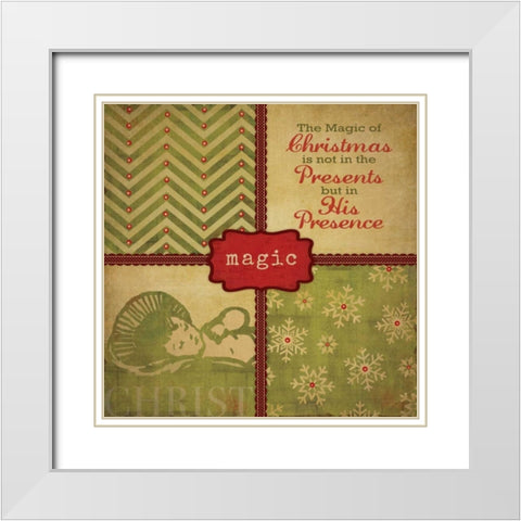 The Magic - Green White Modern Wood Framed Art Print with Double Matting by Marrott, Stephanie