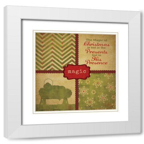 His Presence - Green White Modern Wood Framed Art Print with Double Matting by Marrott, Stephanie