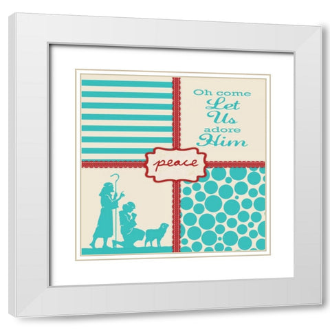 Adore Him White Modern Wood Framed Art Print with Double Matting by Marrott, Stephanie