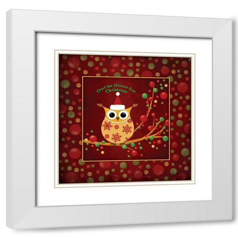 Owl Be Home White Modern Wood Framed Art Print with Double Matting by Marrott, Stephanie