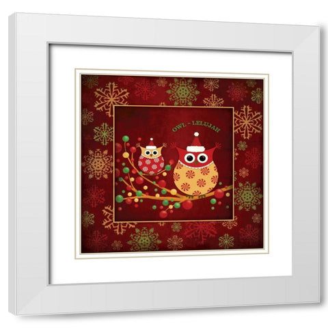 Owl-lelujah White Modern Wood Framed Art Print with Double Matting by Marrott, Stephanie