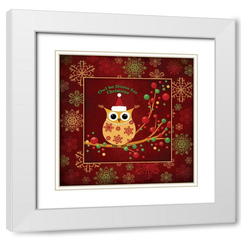 Owl Be Home White Modern Wood Framed Art Print with Double Matting by Marrott, Stephanie