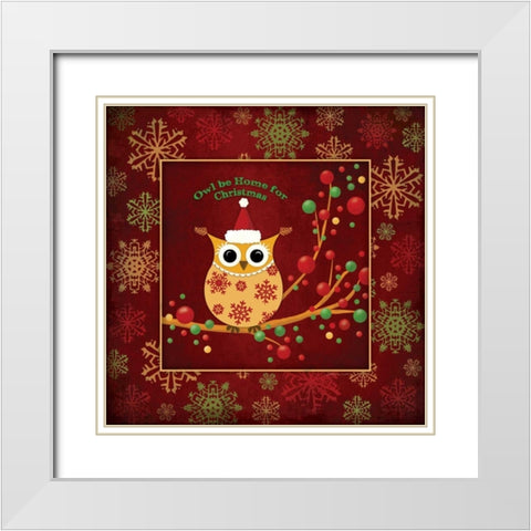 Owl Be Home White Modern Wood Framed Art Print with Double Matting by Marrott, Stephanie