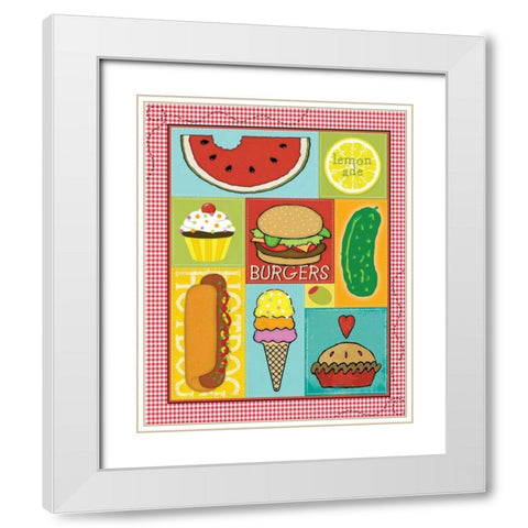 Picnic Food White Modern Wood Framed Art Print with Double Matting by Marrott, Stephanie