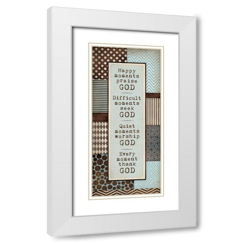 Happy Moments White Modern Wood Framed Art Print with Double Matting by Marrott, Stephanie