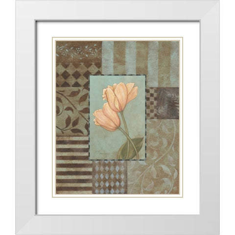 Large Tulips White Modern Wood Framed Art Print with Double Matting by Marrott, Stephanie