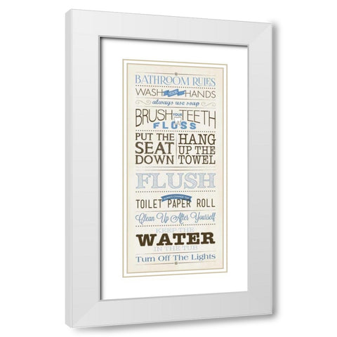 Bathroom White Modern Wood Framed Art Print with Double Matting by Marrott, Stephanie