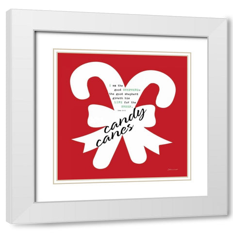 Humble - Red White Modern Wood Framed Art Print with Double Matting by Marrott, Stephanie