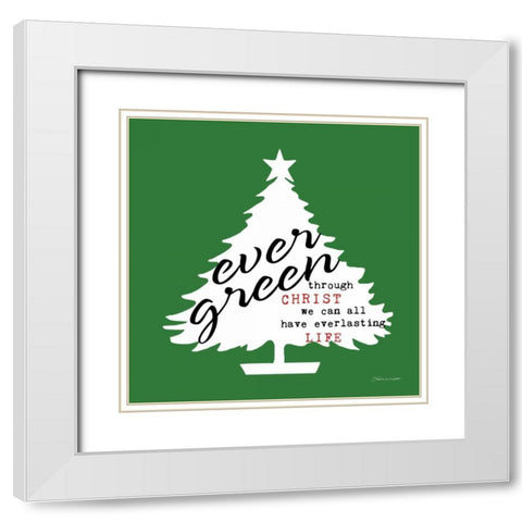 Everlasting - Green White Modern Wood Framed Art Print with Double Matting by Marrott, Stephanie