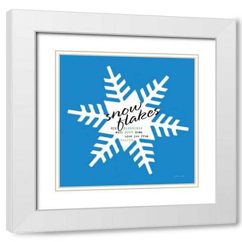 Pour Down - Blue White Modern Wood Framed Art Print with Double Matting by Marrott, Stephanie