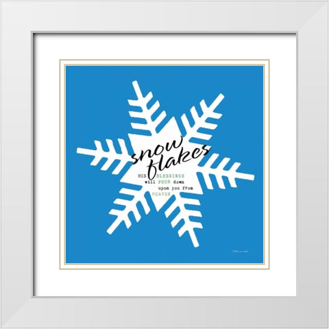 Pour Down - Blue White Modern Wood Framed Art Print with Double Matting by Marrott, Stephanie