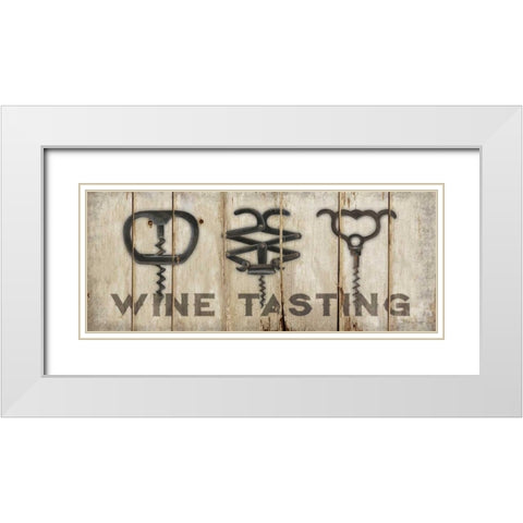 Wine Tasting White Modern Wood Framed Art Print with Double Matting by Marrott, Stephanie