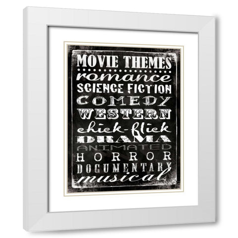 Movie Themes White Modern Wood Framed Art Print with Double Matting by Marrott, Stephanie