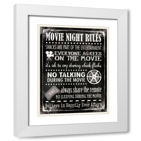 Movie Rules White Modern Wood Framed Art Print with Double Matting by Marrott, Stephanie